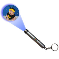 Custom Logo Projector Pen Image Projection LED Flashlight Laser Pointer Key Chain Promotional Gifts