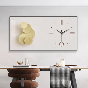 <span class=keywords><strong>Horloge</strong></span> <span class=keywords><strong>murale</strong></span> silencieuse créative avec peinture sur cristal imprimée, style affiche de luxe moderne, pour salon, salle à manger, chambre à coucher - Product Image 6