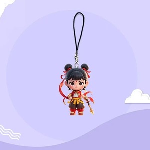Breloque de téléphone Nezha Ao Bing rouge vif en résine plastique, décoration mobile dessin animé anime Printemps 2025 - Product Image 3