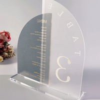 Marque-places en acrylique de haute qualité, écologiques et durables, bicolores, pour tables de mariage.