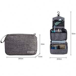 Sac de toilette portable imperméable personnalisé en usine chinoise, organisateur de voyage suspendu, trousse de toilette, sac cosmétique avec crochet - Product Image 2