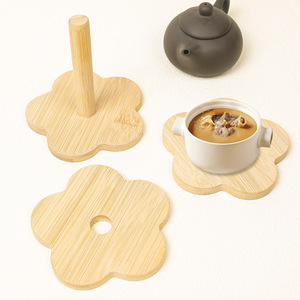 Posavasos de Bambú de 11 cm con Forma de Flor de Ciruelo, Aislantes del Calor para Uso Doméstico - Product Image 2