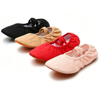 Chaussons de danse plats en toile pour femmes, chaussures d'entraînement à semelle souple, chaussures de danse jazz pour filles, chaussures de performance pour filles