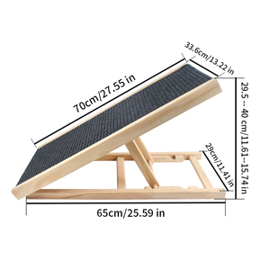 Factory Price Wooden Pets Ladder Pet Stairs <strong>Dog</strong> Pets <strong>Ramp</strong> with Non-Slip Carpet Adjustable Heights for High Bed <strong>Dogs</strong> &amp; Cats Use - Product Image 6