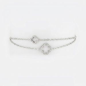 Pulsera Lady Luck Minimalista de Plata de Ley 925 con Cadena y Engaste de Bisel para Mujer, Uso Diario - Product Image 1