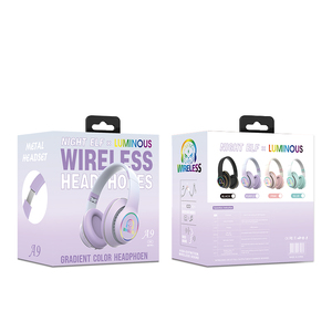 سماعات بلوتوث 5.3 عادية ملونة RGB رائجة البيع مع وظائف بطاقة TF وراديو FM ومدخل AUX، سماعات رأس للهدايا والألعاب والموسيقى - Product Image 6