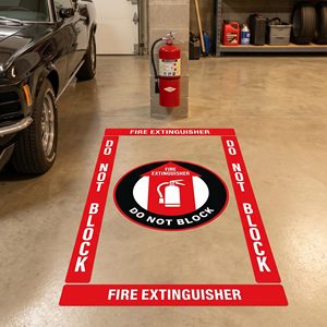 Kit de marquage au sol pour extincteur d'incendie, panneau de signalisation routière antidérapant, adhésif imperméable en fibre de polyester, <span class=keywords><strong>avertissement</strong></span> de sécurité - Product Image 6
