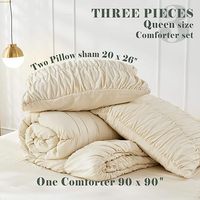 Ensemble de literie 3 pièces en microfibre douce et moelleuse avec housse de couette et taies d'oreiller, idéal pour la chambre à coucher et la maison