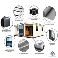 Maison Modulaire Préfabriquée Permanente Moderne à Trois Chambres, Cuisine et Salle de Bain Spacieuses, Maison Familiale Extensible en Conteneur