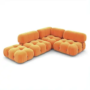 Furnitur Rumah Desain Modern L Berbentuk Sofa Lounge Suite Modular Sectional Mario Bellini Sofa Kulit Canape Salon