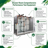 Testeur de performance automatisé pour cabine de douche, machine de test d'étanchéité à l'eau et de résistance aux chocs, banc d'essai pour salle de bain