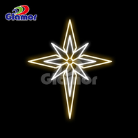 Luces LED 2D con motivo de estrellas, bonitas pantallas navideñas para exteriores
