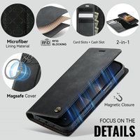 Funda Cartera Desmontable CaseMe para 17 Pro Max, 2 en 1, Carga Inalámbrica Rápida, Multifuncional, Antigolpes, con Ranuras para Tarjetas