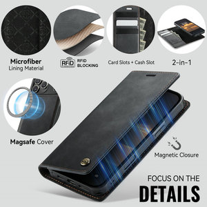 Funda Cartera Desmontable CaseMe para 17 <span class=keywords><strong>Pro</strong></span> <span class=keywords><strong>Max</strong></span>, 2 en 1, Carga Inalámbrica Rápida, Multifuncional, Antigolpes, con Ranuras para Tarjetas - Product Image 4