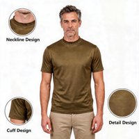 Livraison Rapide Faible MOQ T-shirts Homme en Coton Mercerisé Tricoté 200 Grammes Coupe Oversize Épaules Tombantes Coupe Classique Grand Stock