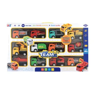 Xe Ô Tô Trẻ Em Máy Xúc Nhựa Máy Trộn Dumper Mô Hình 12 Xe Kỹ Thuật Xe Tải Diecast Đồ Chơi