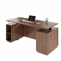Bureau debout ergonomique moderne en bois, extensible et réglable en hauteur, avec armoires de rangement, montage facile