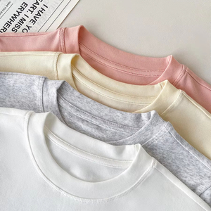 Custom Summer Heavy <b>Weight</b> <b>Blank</b> Cotton Slim Fit Women's T-shirts O-neck Casual Wholesale - Product Image 4