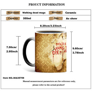 Terror Zombie tazas que cambian de Color creativo termocrómico <span class=keywords><strong>Horror</strong></span> The Walking Dead cerámica té leche Agua taza de café taza - Product Image 2