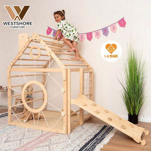 Mobile de crèche, aire d'escalade <span class=keywords><strong>pour</strong></span> tout-petits, Pickler Gym avec triangle Pikler, <span class=keywords><strong>rampe</strong></span>, accessoires en <span class=keywords><strong>corde</strong></span> en option ou tapis de jeu souple - Product Image 1