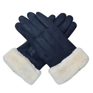 Winter Women Suede <b>Gloves</b> Custom Logo Lady Autumn <b>Warm</b> Thick <b>Glove</b> Velvet and Fur <b>Gloves</b> Outdoor - Product Image 5