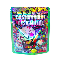Emballage personnalisé en sachet refermable holographique exotique en PE Mylar avec impression en héliogravure, résistant à l'humidité, recyclable, pour sucre