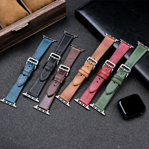 Верхний слой из воловьей кожи, масляный воск из натуральной кожи, ремешок для часов с разъемом из телячьей кожи, ремешок для часов для Apple - Product Image 2