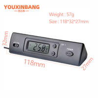 Termometer mobil DS-1, alat kontrol Sensor suhu jam C/F tampilan LCD dengan Probe untuk kendaraan mobil
