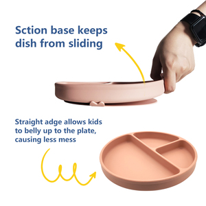 Plat en Silicone lavable au lave-vaisselle plaque d'aspiration divisée plaque d'alimentation en Silicone pour bébé - Product Image 5