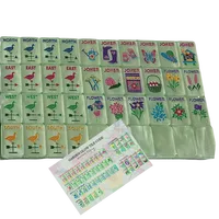 Ensemble de Mahjong de Luxe Matcha Pearl 160 Tuiles, Motif Floral Designer Garden Glow, Collection Cadeau Artisanale Américaine, Portable