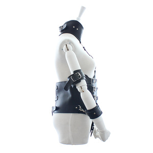 HM nouveau cuir corps Bondage Sexy camisole de force uniforme érotique avec menottes Costumes de retenue sexuelle pour <span class=keywords><strong>BDSM</strong></span> - Product Image 3