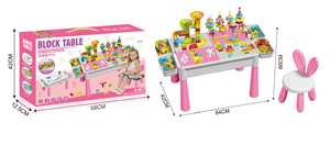 <span class=keywords><strong>Table</strong></span> d'étude multifonctionnelle pour enfants avec chaise, idéale pour l'apprentissage précoce, les blocs de construction et le <span class=keywords><strong>dessin</strong></span> - Product Image 4