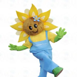 HOLA jaune fleur mascotte costume pour adulte