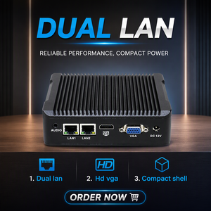 Mini PC J1900 2LAN COM double écran (VGA + HD) Ordinateur de bureau industriel AWAL Watchdog PC sans ventilateur - Product Image 2
