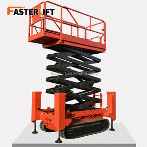 Plataforma Elevadora Móvil Eléctrica sobre Orugas de 8m, 10m, 12m, 14m, con Capacidad de Carga de 130kg, Elevador de Tijera de Acero Aleado - Product Image 1