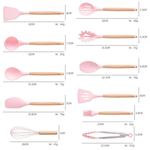 19 Pcs Kitchen Utensil Set <strong>Silicone</strong> Kitchenware Set Cuttings Board Storage With Wooden Handle Bucket Knife Kitchen <strong>Tool</strong> - Product Image 5