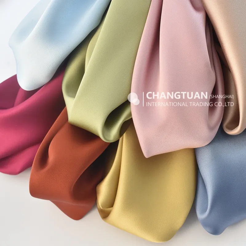 Bán buôn satin chất liệu vải dày Charmeuse sáng bóng mượt đồng bằng satin vải nặng Trắng satin vải cho quần áo Dresses