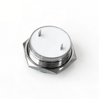 Bouton-poussoir électronique momentané en acier inoxydable à tête ronde haute, entièrement éclairé, 1NO, IP65, 12V/24V, 22mm, pour klaxon de voiture/démarrage