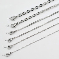 Chaîne ouverte en acier inoxydable, collier avec fermoir à mousqueton, 1 pièce