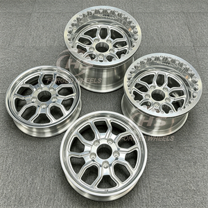 Rines Forjados Beadlock Pulidos para Carreras de Drag, Mustang GT, <span class=keywords><strong>Shelby</strong></span>, Camaro, Challenger, GTR, Supra R35 - Product Image 1
