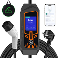 Chargeur EV portable 16A32A réglable 3,5kW7kW Type 2 Prise US Station de recharge à domicile et en voyage Câble de recharge pour véhicule électrique AC
