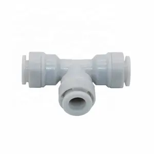 1/4" Slip Lock Push in Nozzle Tee Connector, POM Plastic Three-way joint, Low pressure cooling