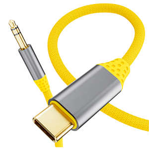 USB C 公头转 3.5 毫米公头音频适配器电缆 1.2M 专业编织护套，适用于汽车扬声器、耳机、麦克风、电脑 - Product Image 1