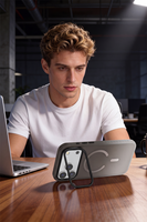 Nouvelle coque de protection antichute avec support magnétique dégradé givré pour iPhone 18 Pro Max, étui de téléphone dégradé avec support métallique