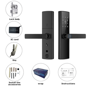 Qunn thông minh <span class=keywords><strong>Wifi</strong></span> Keyless nhập Hợp kim nhôm không dây Khóa vân tay kỹ thuật số mật khẩu Đầu đọc thẻ đám mây lưu trữ dữ liệu gỗ - Product Image 6