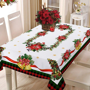 Farmhouse Christmas Tablecloth Rustic Holiday <b>Table</b> <b>Cover</b> for Dining <b>Table</b> Christmas Home Decor - Product Image 4