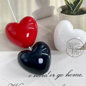 Dopamine Colored Painted Fat Heart Beads 20mm Acrylic Loose Beads For DIY Jewelry Making <b>Bracelet</b> Pendant Phone Chain Accessory - Product Image 4
