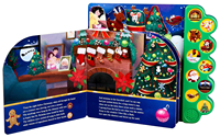 Livre sonore interactif sur le thème de Noël pour tout-petits, livre éducatif musical à couverture rigide, 10 boutons sonores, jouet d'histoire de Noël