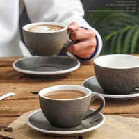 Tasse à café et soucoupe ensemble en céramique rétro exquis expresso Standard Cappuccino fleur Latte tasse