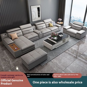 Divano Angolare Multifunzionale con Contenitore in Vera Pelle, Set Combinato per Soggiorno, Disponibile in Diverse Misure - Product Image 4